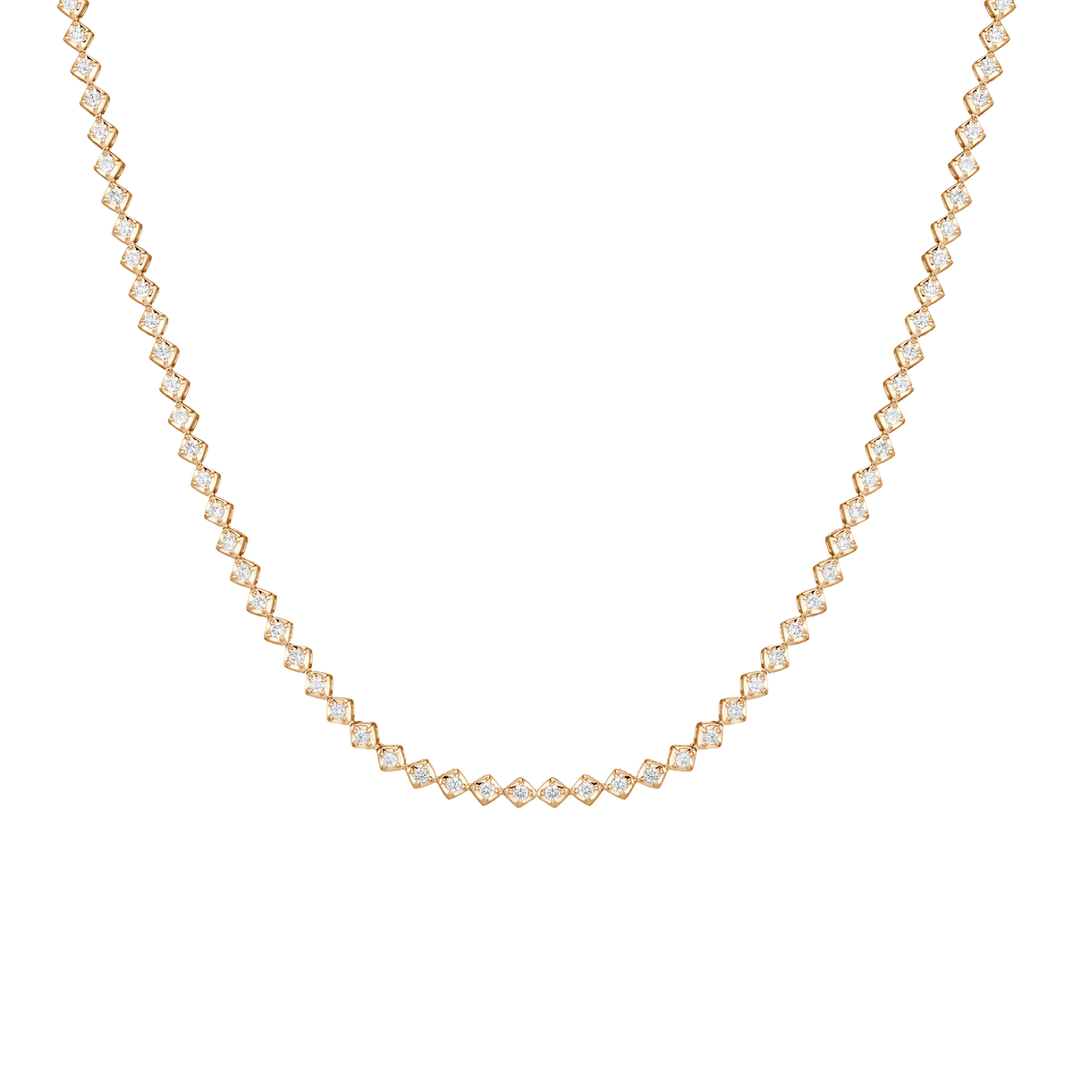 Petite Lab Grown Diamond Tennis Choker Necklace 14k 14in (Choker) 16in Yellow Gold First