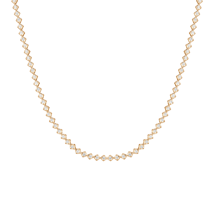 Petite Lab Grown Diamond Tennis Choker Necklace 14k 14in (Choker) 16in Yellow Gold First