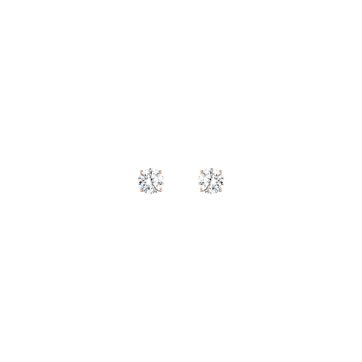 Luxury Round Lab Grown Diamond Studs 14k 2ct Rose Gold First