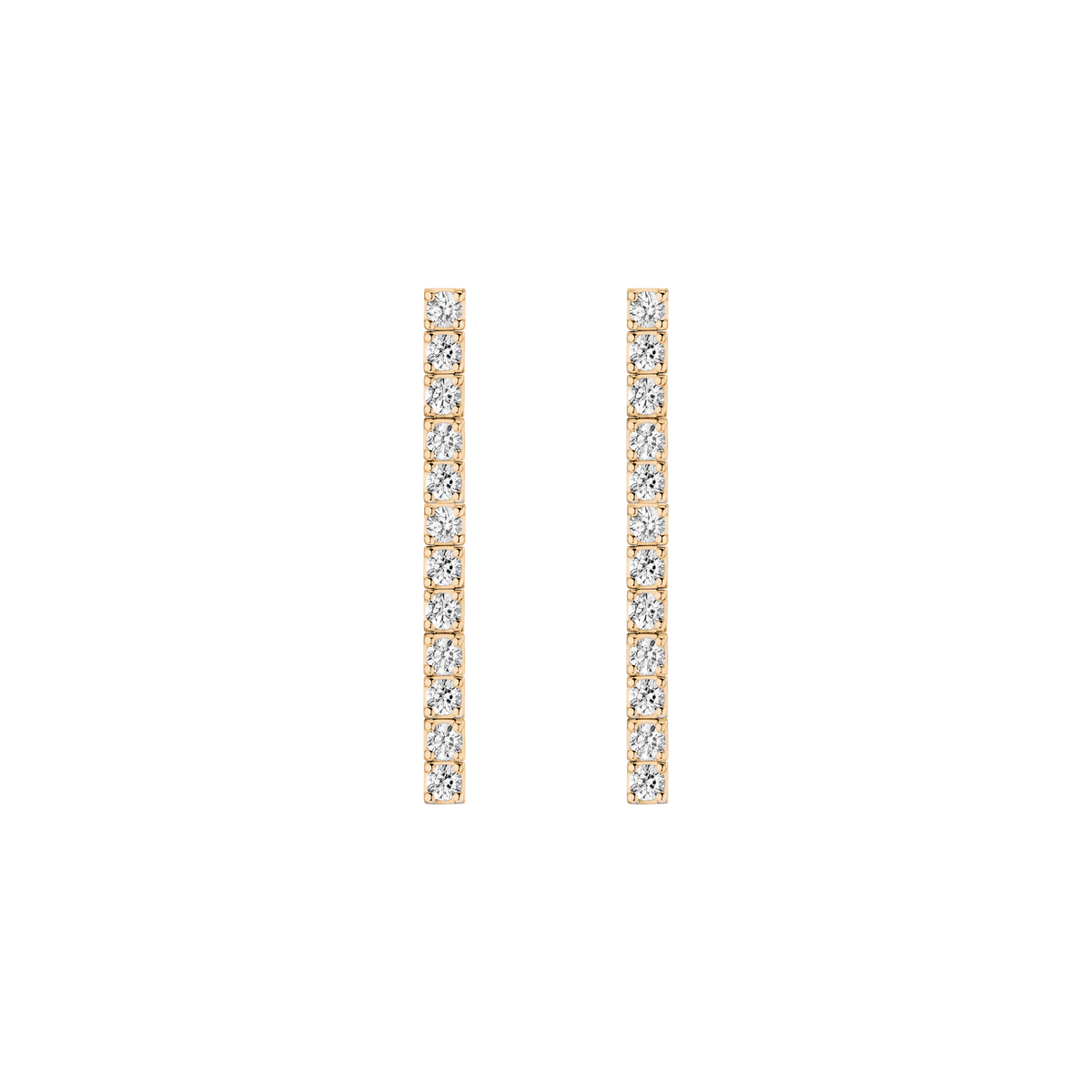 White Sapphire Tennis Earrings Vermeil Pair Yellow Gold First