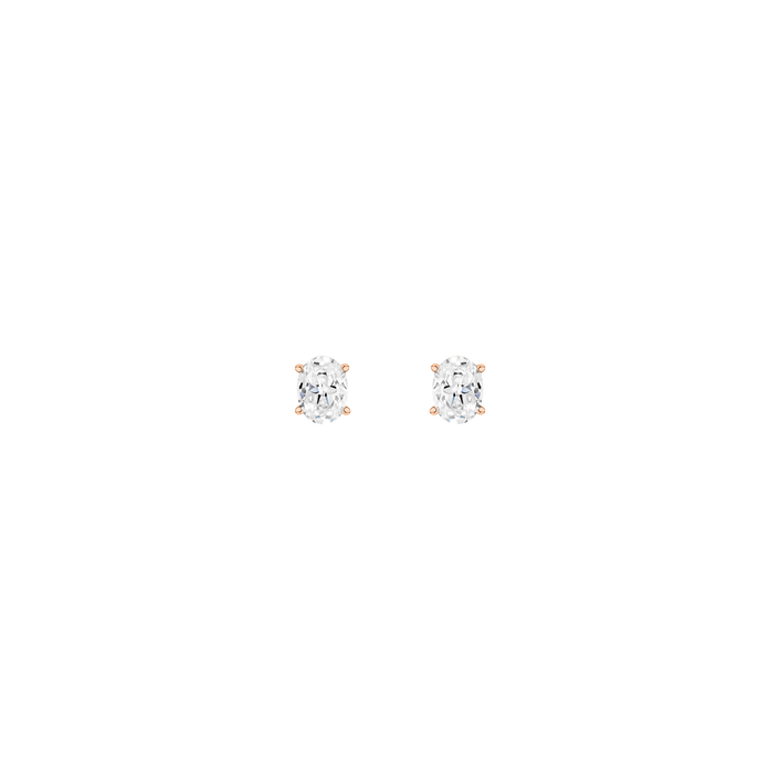 Luxury Oval Lab Grown Diamond Studs 14k Rose Gold Single Pair First