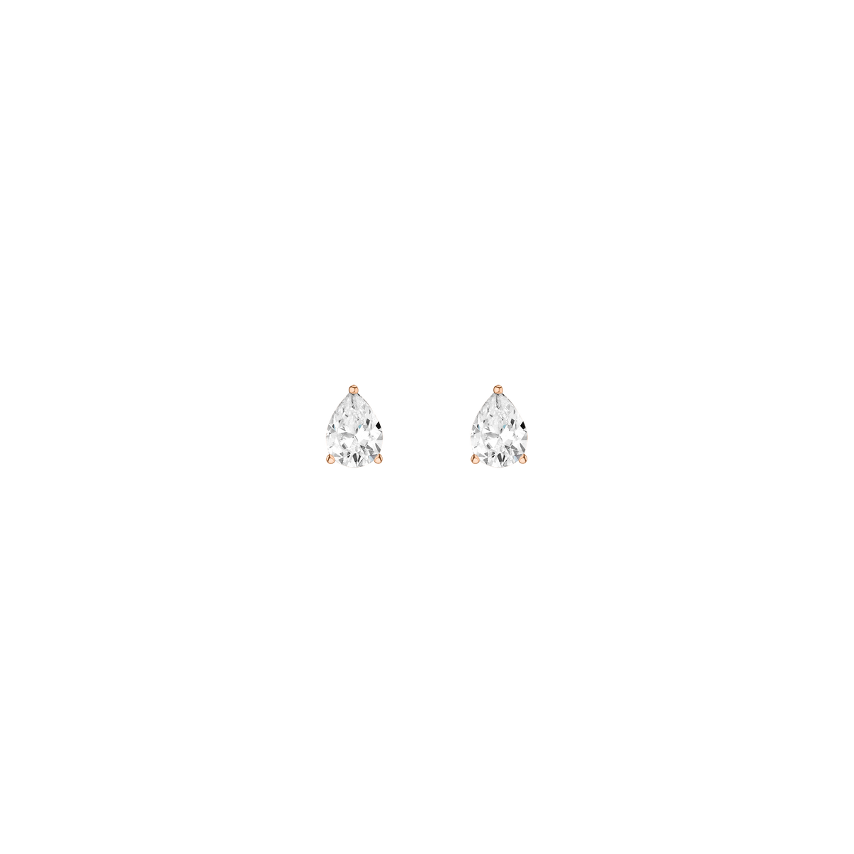 Luxury Pear Lab Grown Diamond Studs 14k Rose Gold Single Pair First