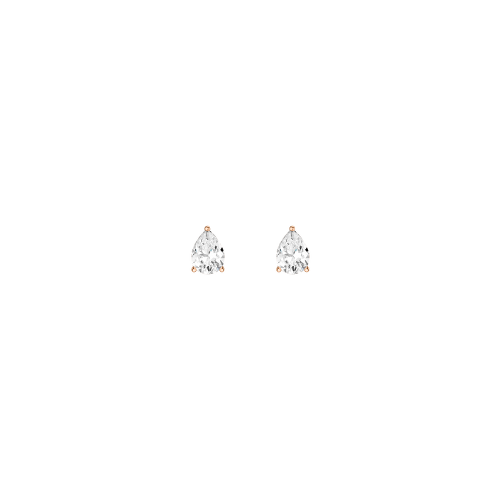 Luxury Pear Lab Grown Diamond Studs 14k Rose Gold Single Pair First