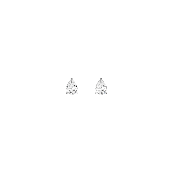 Luxury Pear Lab Grown Diamond Studs 14k White Gold Single Pair First