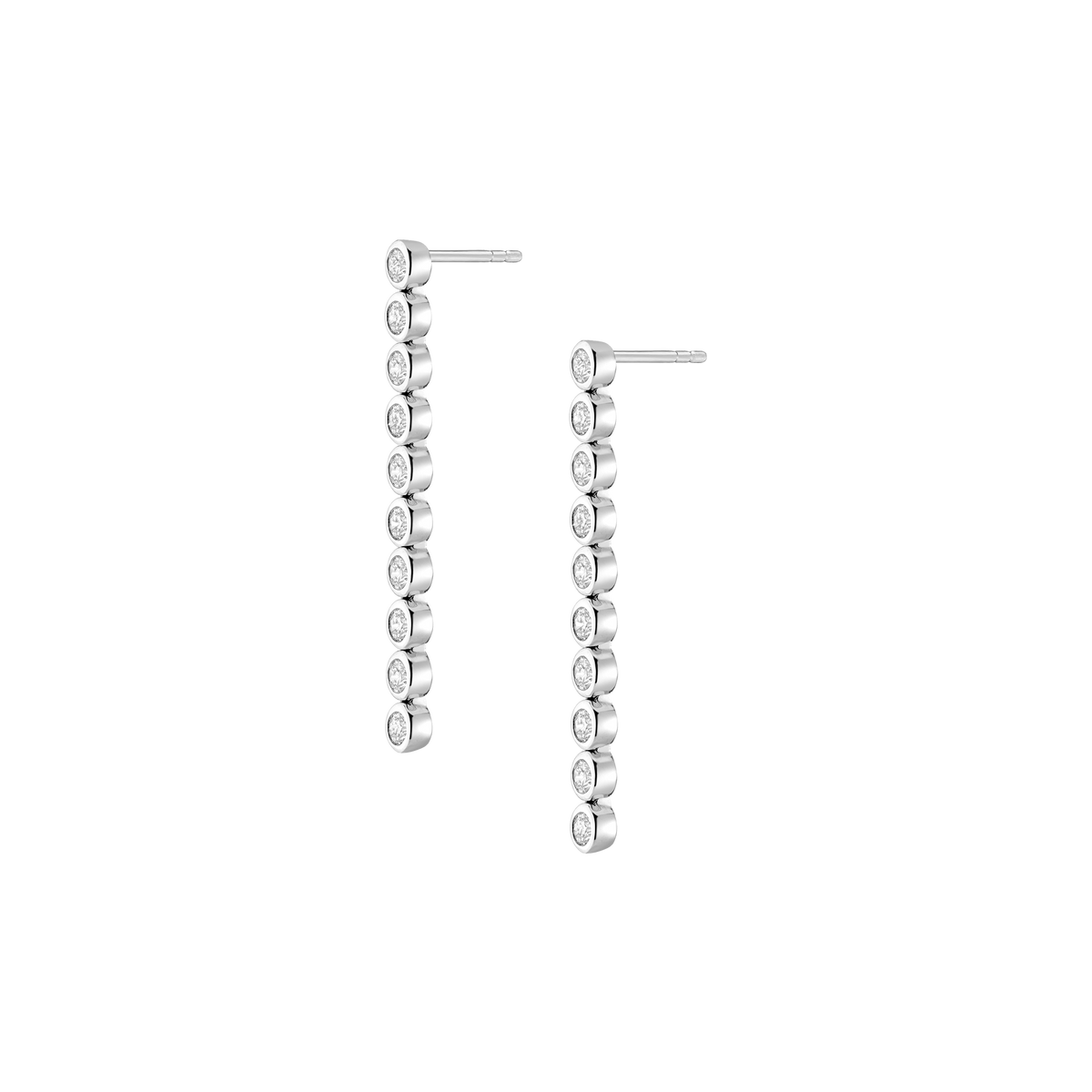Lab Grown Diamond Bezel Tennis Earrings Silver 14k 18k White Gold 