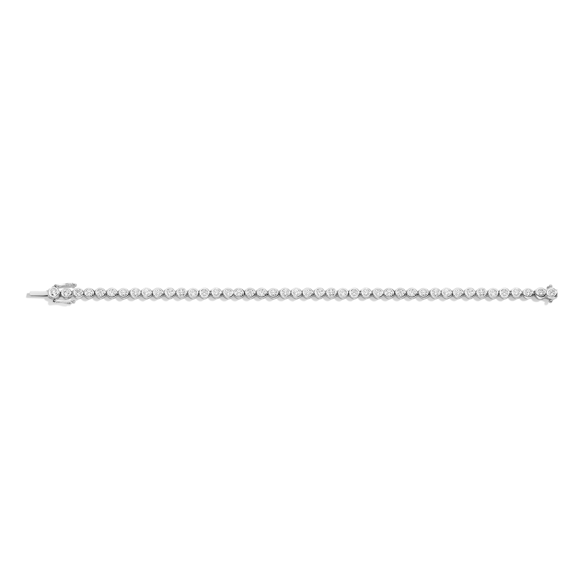 Lab Grown Diamond Bezel Tennis Bracelet 14k 18k Silver White Gold 6in 6.5in 7in