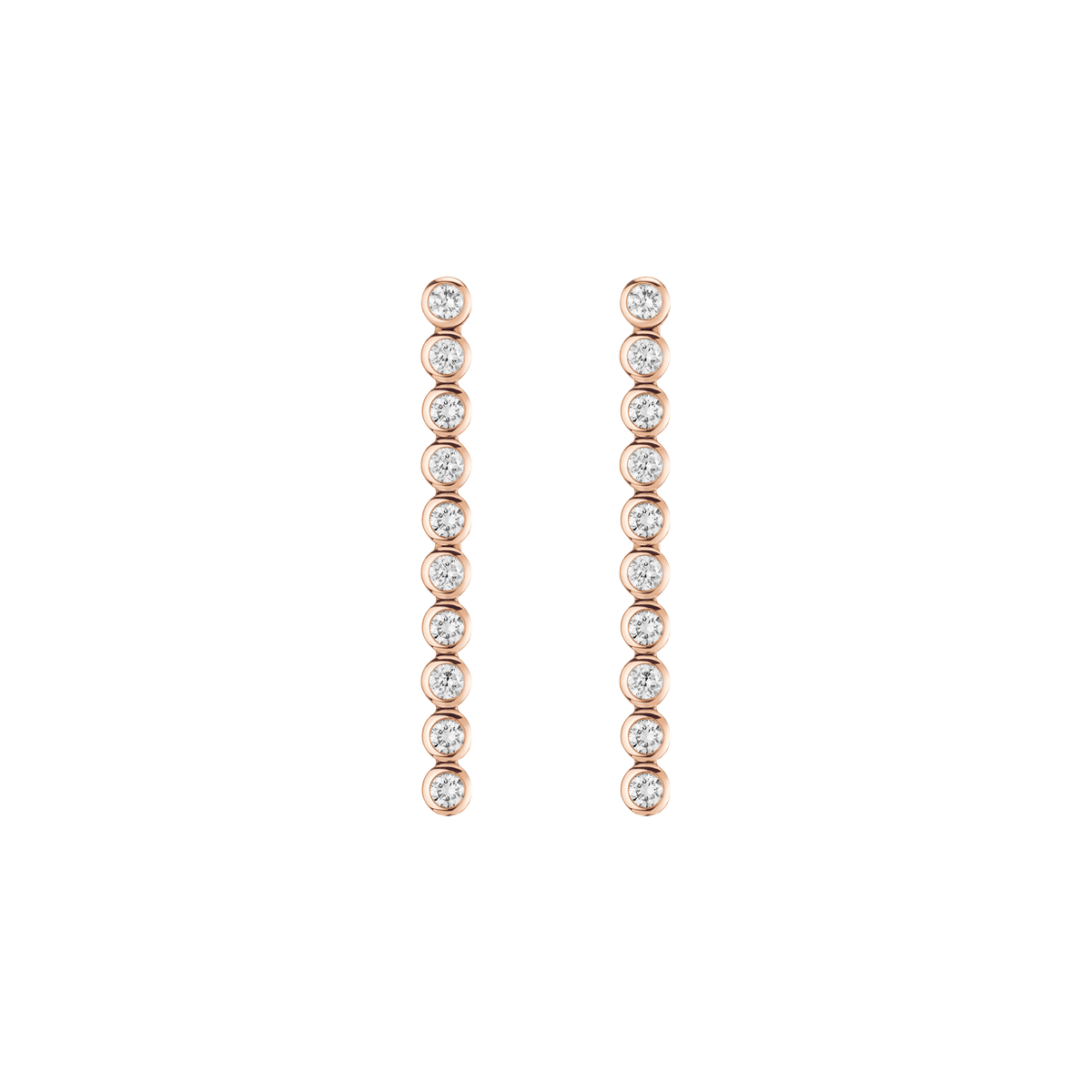 Lab Grown Diamond Bezel Tennis Earrings 14k 18k Rose Gold First