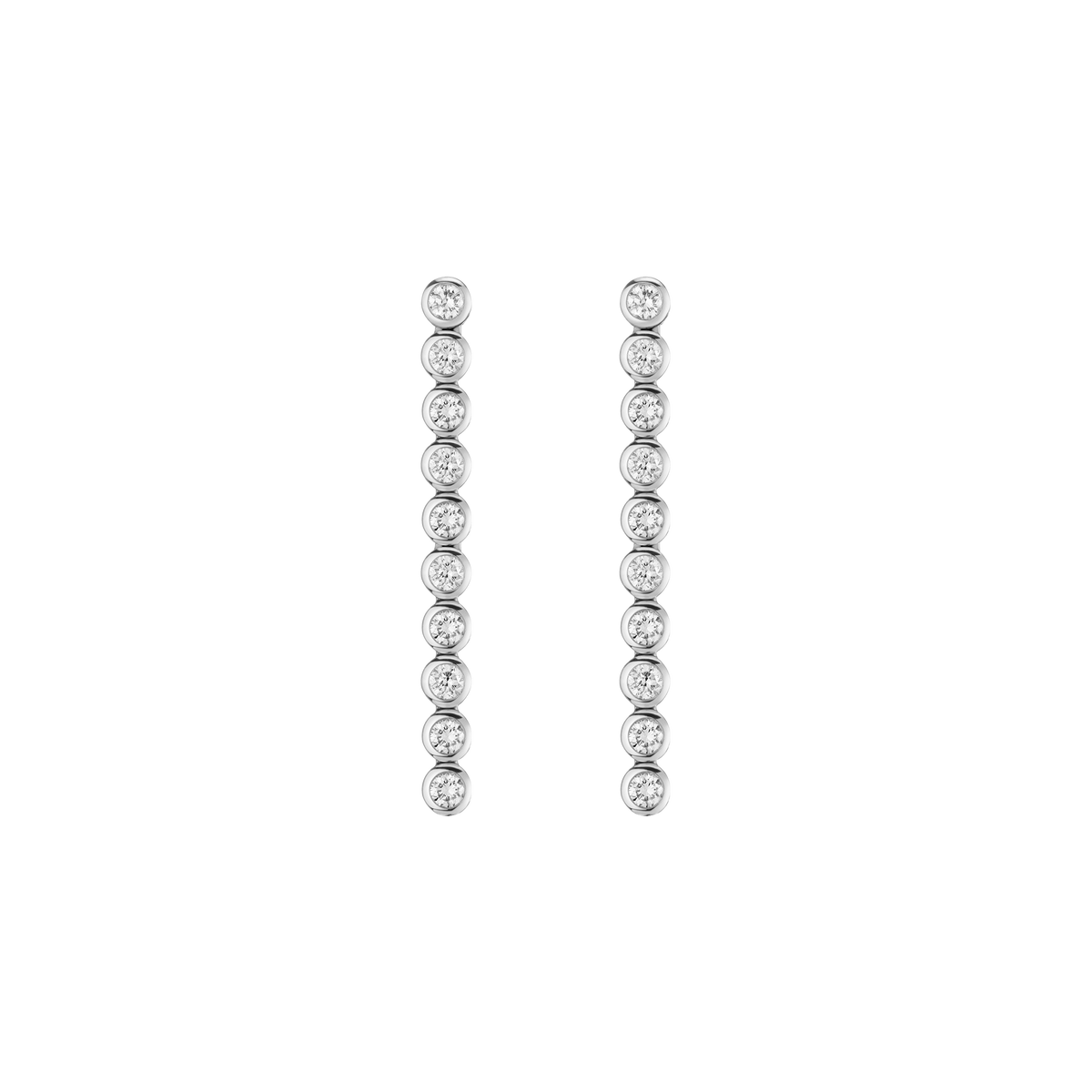 Lab Grown Diamond Bezel Tennis Earrings 14k 18k Silver White Gold First
