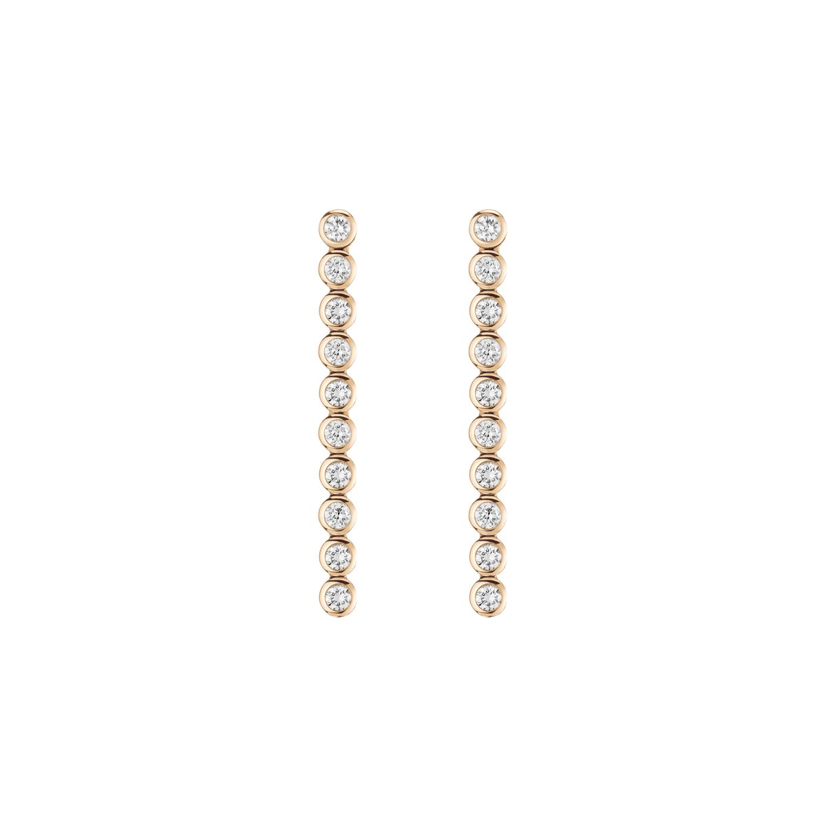 Lab Grown Diamond Bezel Tennis Earrings 14k 18k Yellow Gold First