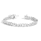 Lab Grown White Sapphire Mixed Shape Tennis Bracelet
