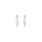 Lab Grown White Sapphire Mixed Shape Tennis Earrings
