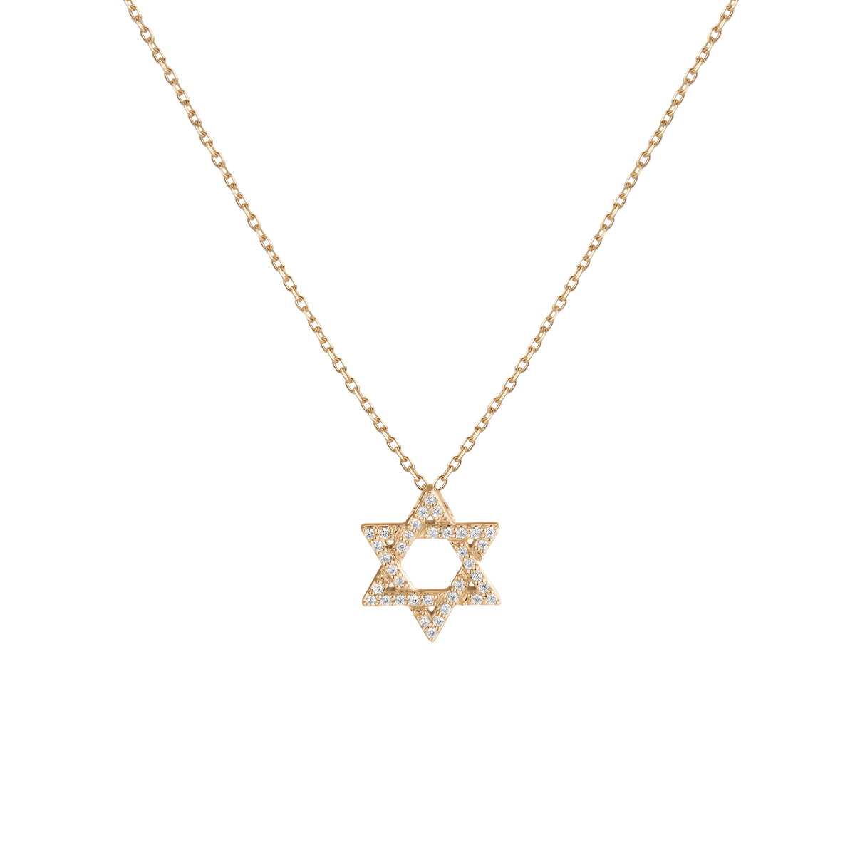 Lab Grown Diamond Star of David Necklace 14k Yellow Gold 18in First