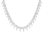 Lab Grown White Sapphire Teardrop Tennis Necklace
