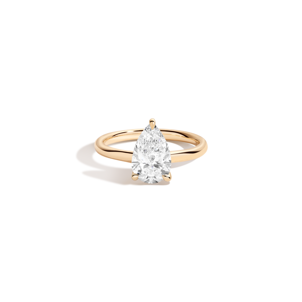 2ct Pear Lab Grown Diamond Solitaire Ring 14k 18k Yellow Gold First