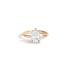 2ct Pear Lab Grown Diamond Solitaire Ring
