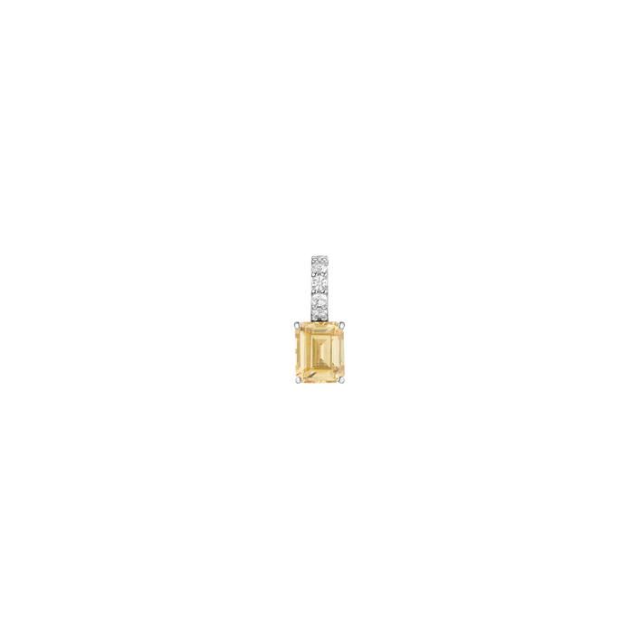 Emerald Cut Tennis Charm Pendant Vermeil White Gold Lab Grown Canary First