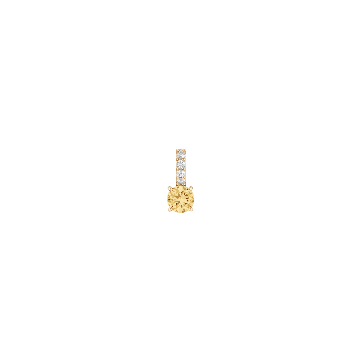 Round Cut Tennis Charm Pendant Vermeil Yellow Gold Lab Grown Canary First