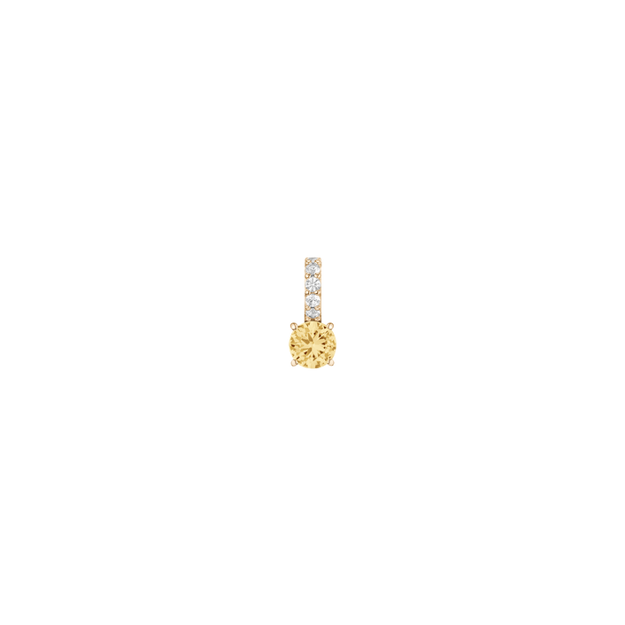 Round Cut Tennis Charm Pendant Vermeil Yellow Gold Lab Grown Canary First