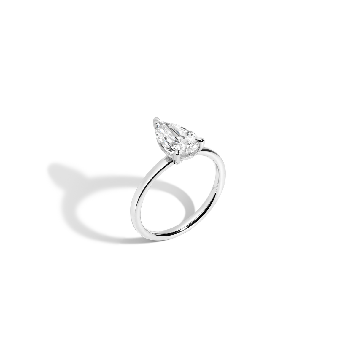 2ct Pear Lab Grown Diamond Solitaire Ring 14k 18k Platinum White Gold