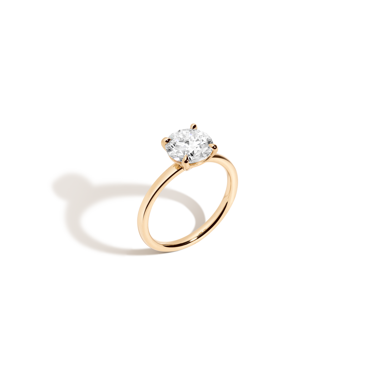 2ct Round Lab Grown Diamond Solitaire Ring 14k 18k Yellow Gold