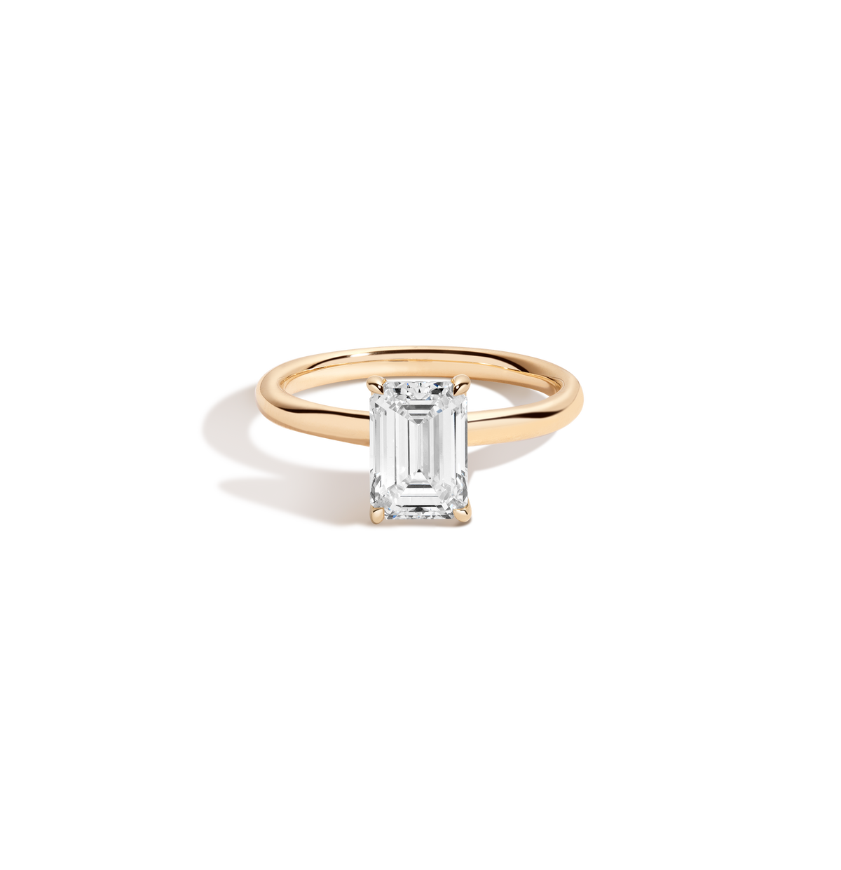 2ct Emerald Lab Grown Diamond Solitaire Ring 14k 18k Yellow Gold First
