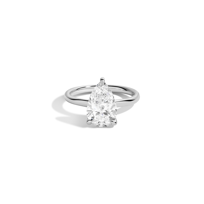 3ct Pear Lab Grown Diamond Solitaire Ring 14k 18k Platinum White Gold First