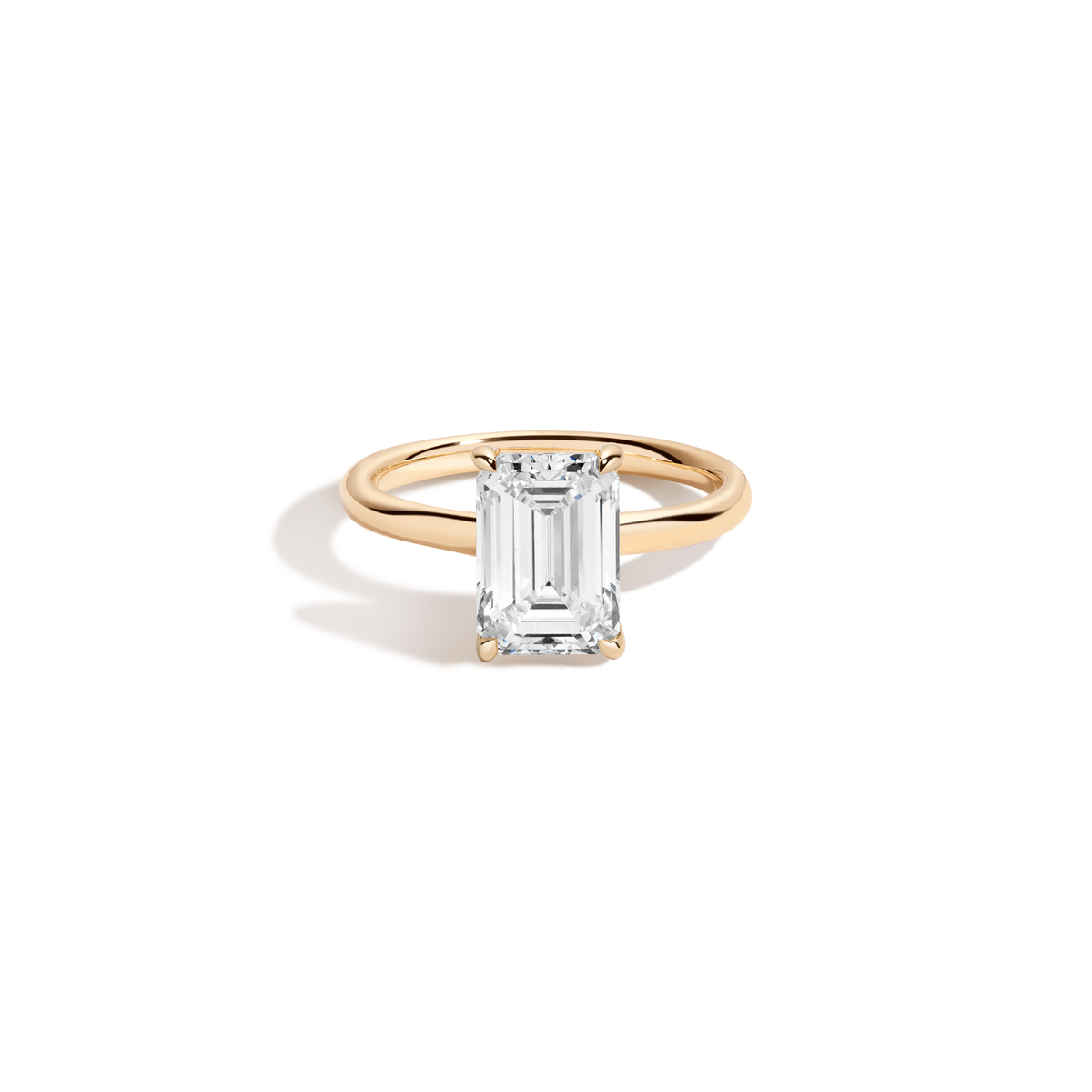 3ct Emerald Lab Grown Diamond Solitaire Ring 14k 18k Yellow Gold First