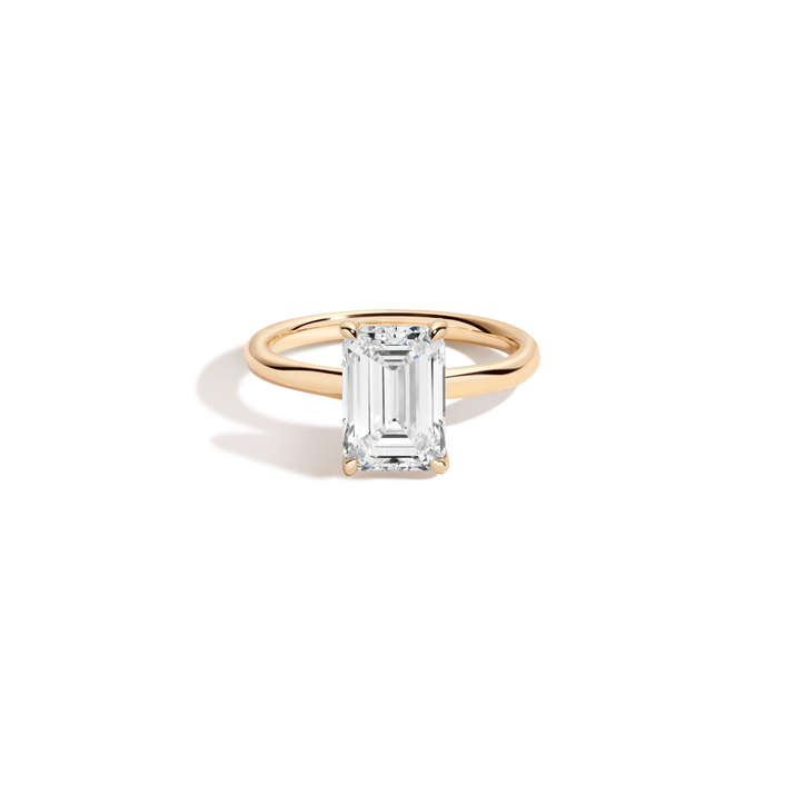 3ct Emerald Lab Grown Diamond Solitaire Ring 14k 18k Yellow Gold First