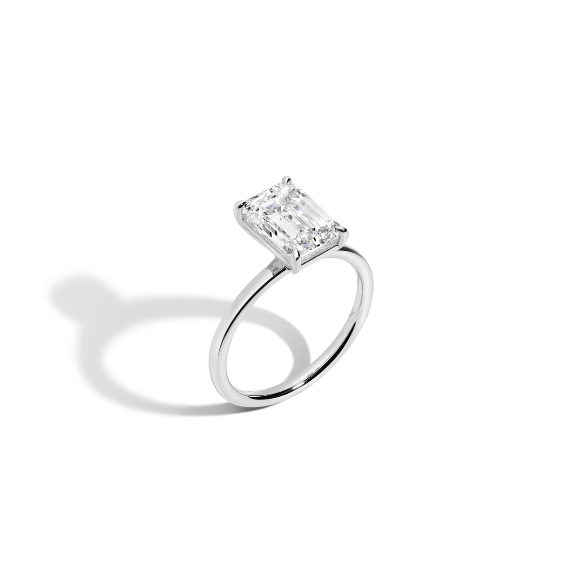 3ct Emerald Lab Grown Diamond Solitaire Ring 14k 18k Platinum White Gold
