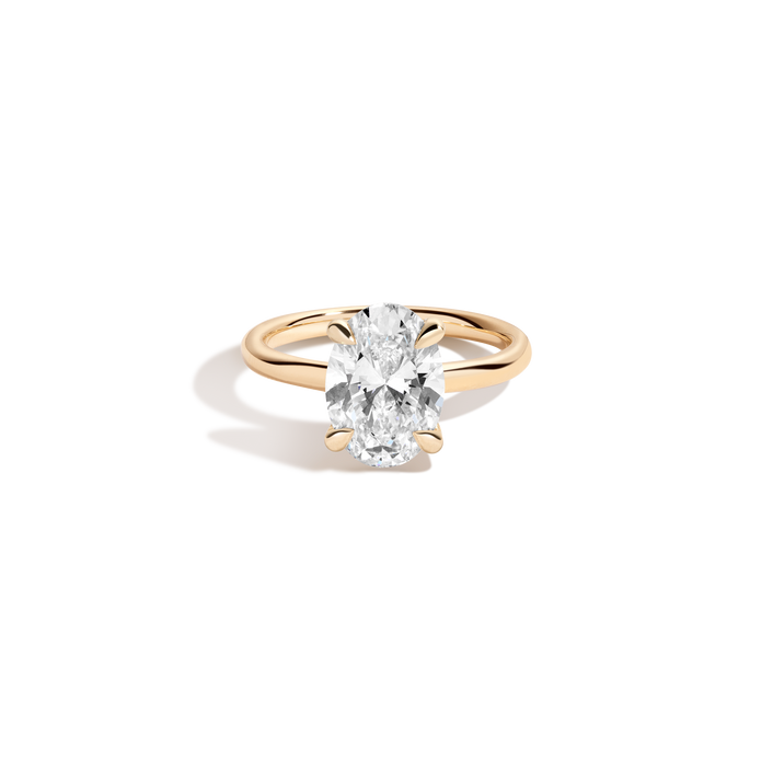 3ct Oval Lab Grown Diamond Solitaire Ring 14k 18k Yellow Gold First