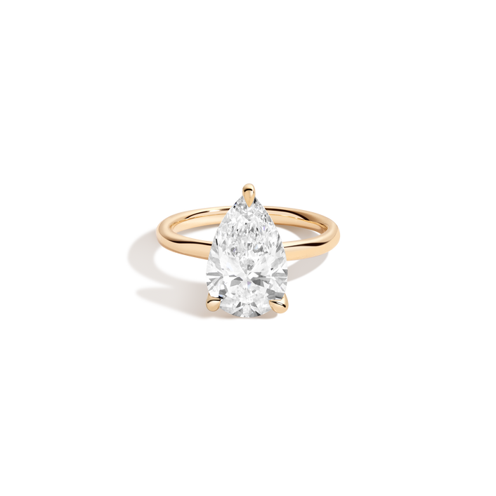 4ct Pear Lab Grown Diamond Solitaire Ring 14k 18k Yellow Gold First