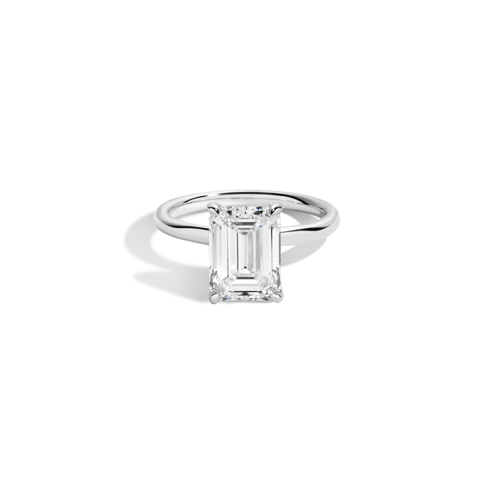 4ct Emerald Lab Grown Diamond Solitaire Ring 14k 18k Platinum White Gold First
