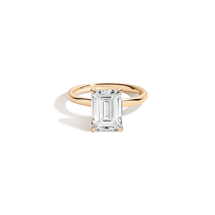 4ct Emerald Lab Grown Diamond Solitaire Ring 14k 18k Yellow Gold First