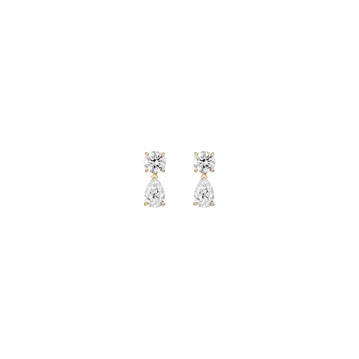 Lab Grown Diamond Pear Drop Earrings 14k Yellow Gold 2ct First