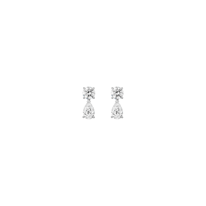 Lab Grown Diamond Pear Drop Earrings 14k White Gold 2ct First