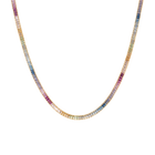 Ombré Rainbow Baguette Tennis Necklace