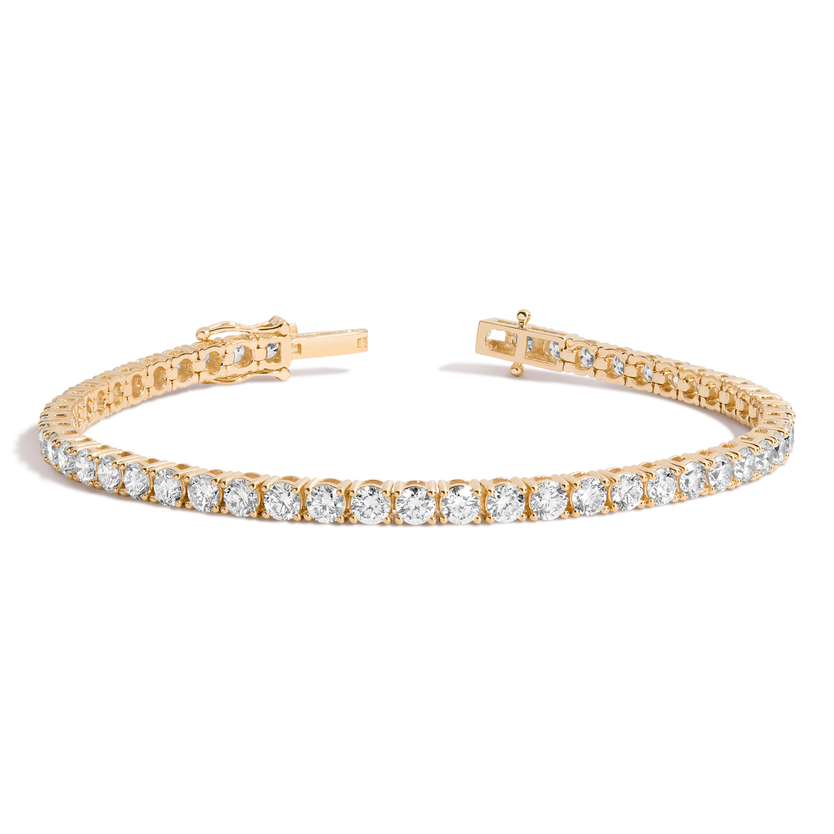 6ct Lab Grown Diamond Tennis Bracelet 14k Yellow Gold 7in First