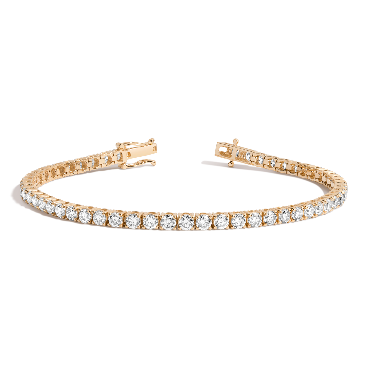 5ct Lab Grown Diamond Tennis Bracelet 14k Yellow Gold 7in First