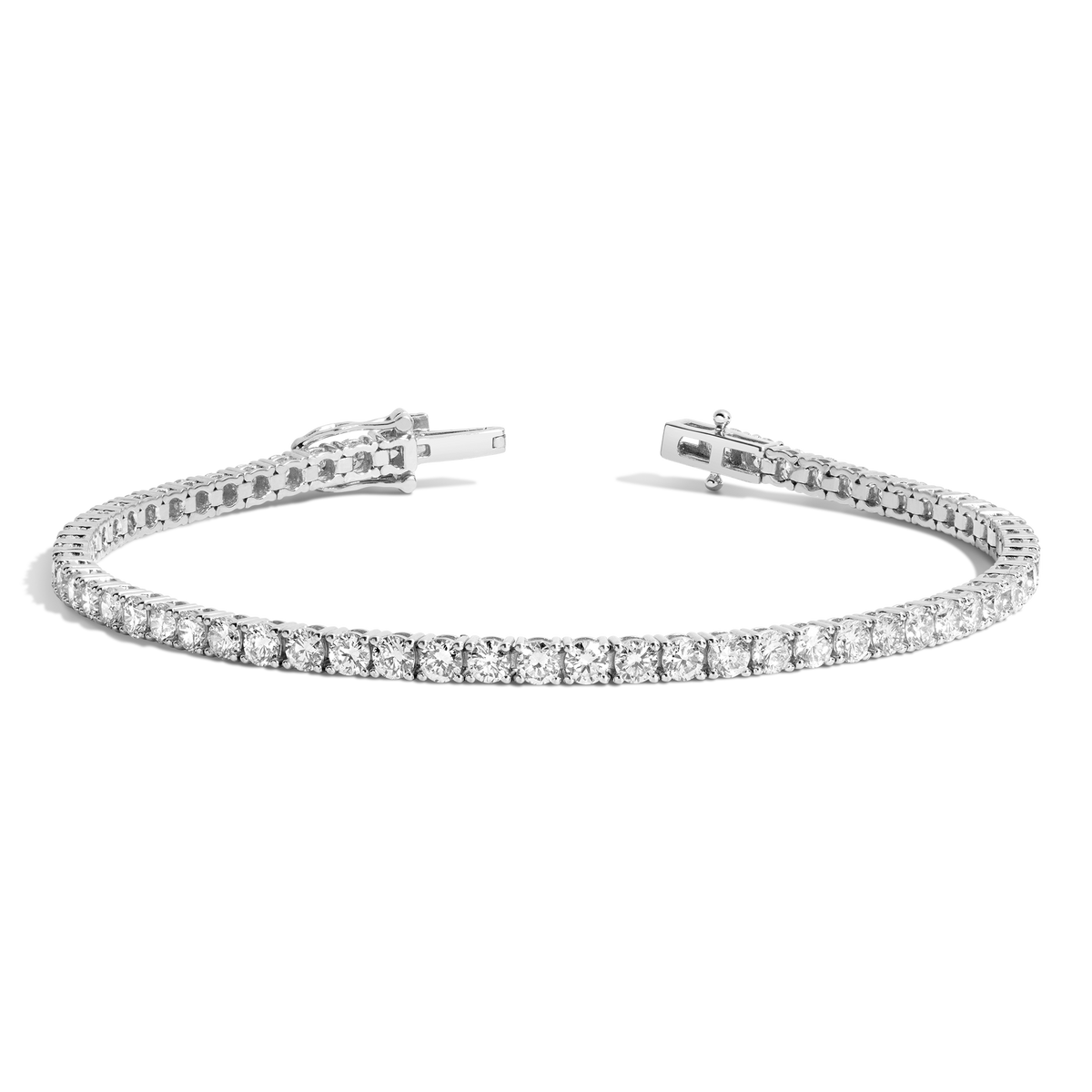 4.2ct Lab Grown Diamond Tennis Bracelet 14k White Gold 7in First