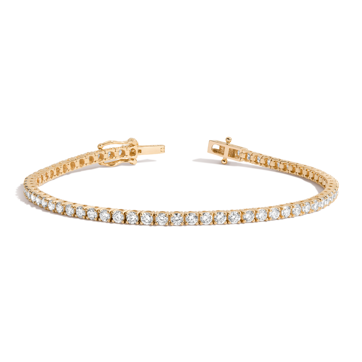 3ct Lab Grown Diamond Tennis Bracelet 14k Yellow Gold 7in First