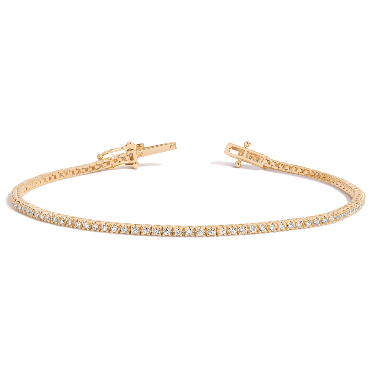 Half Carat Lab Grown Diamond Tennis Bracelet 14k Yellow Gold 7in First