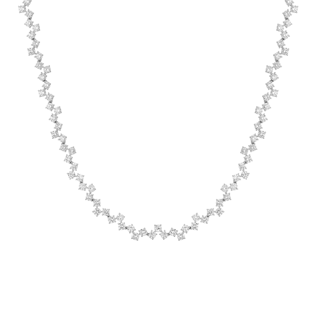 16ct Floating Diamond Tennis Necklace 14k White Gold 17in First