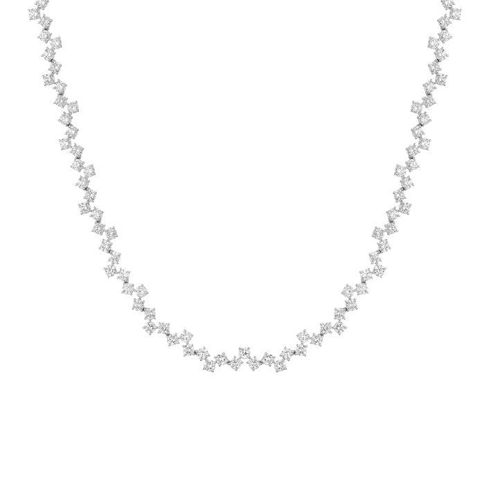 16ct Floating Diamond Tennis Necklace 14k White Gold 17in First