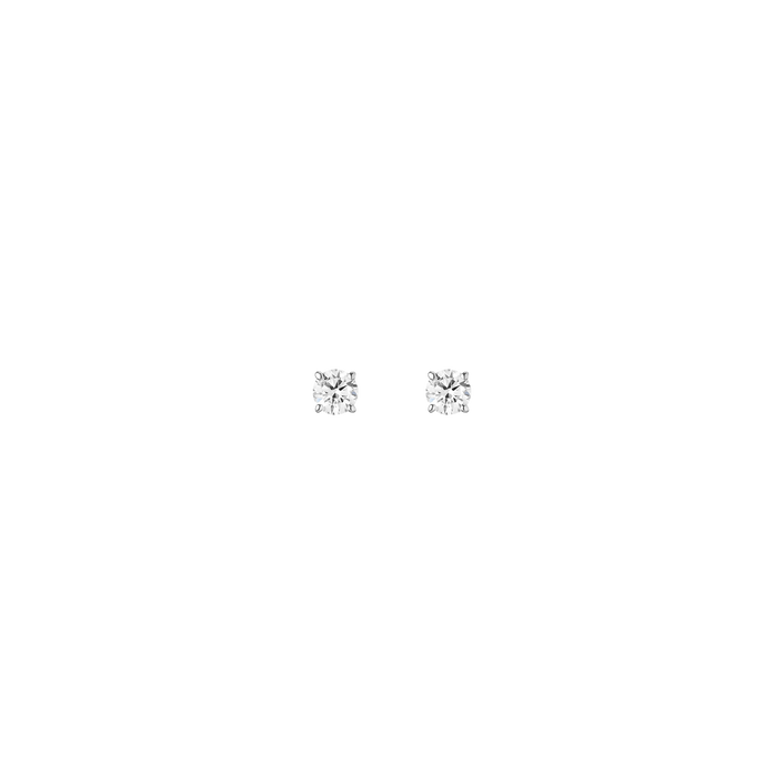 1ct Round Lab Grown Diamond Stud Earrings 14k White Gold Pair First