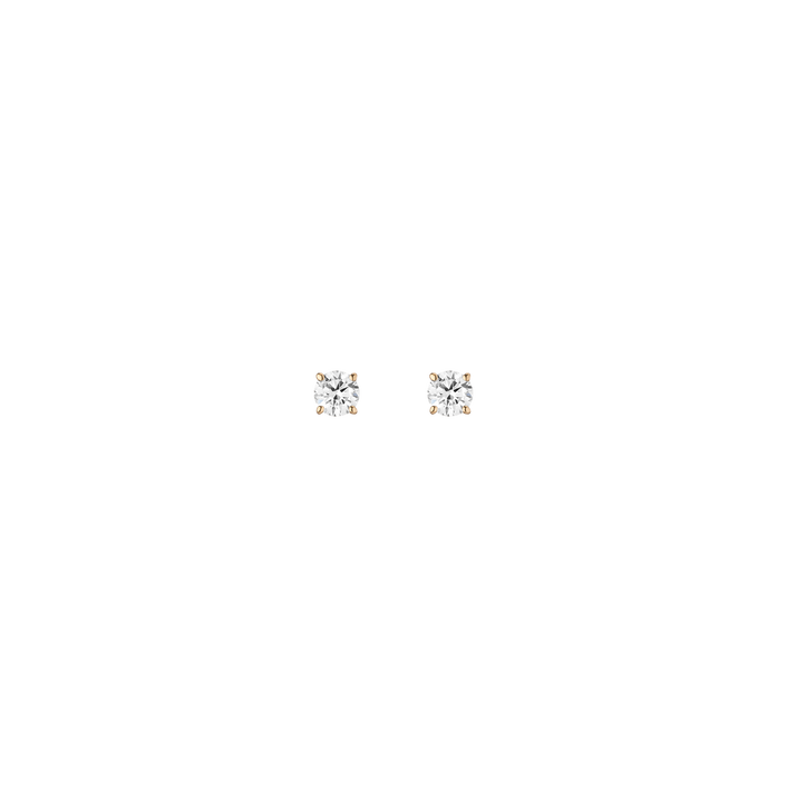 1ct Round Lab Grown Diamond Stud Earrings 14k Yellow Gold Pair First
