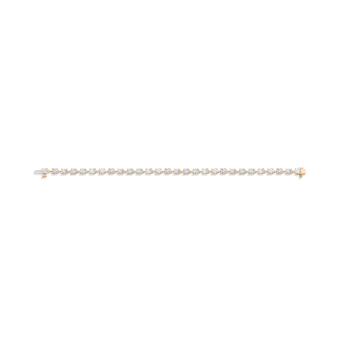 8ct Lab Grown Diamond Tennis Link Bracelet 14k Yellow Gold 7in