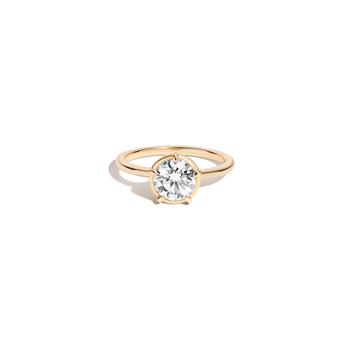 1ct Round Lab Grown Diamond Georgian Ring 14k 18k Yellow Gold First