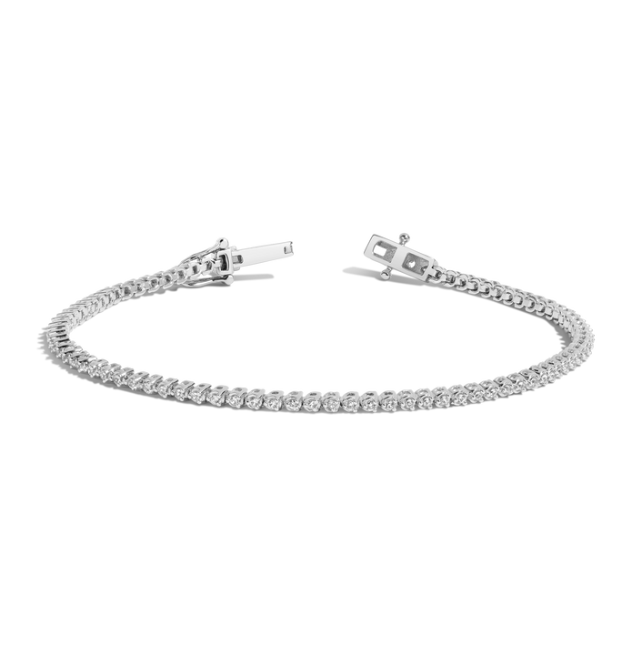Lab Grown White Sapphire Barely There Tennis Bracelet White Gold Vermeil 6in 6.5in 7in 7.5in First