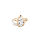 3ct Pear Lab Grown Diamond Bezel Ring