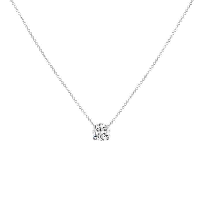 0.75ct Round Lab Grown Diamond Necklace 14k White Gold First